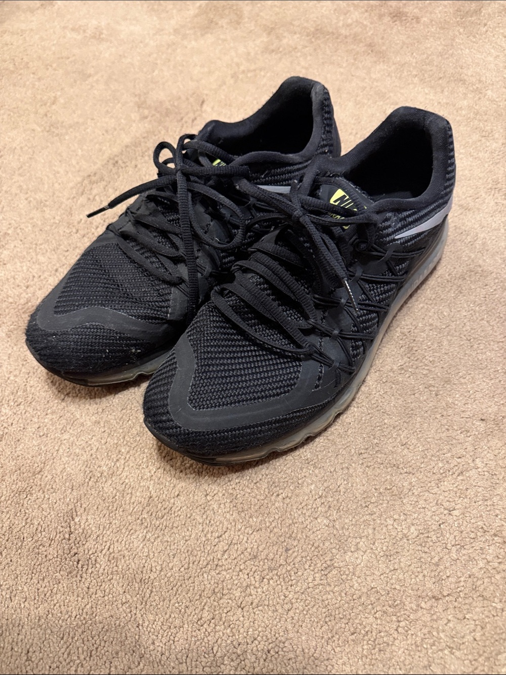 Nike Black Mesh Sneakers with Yellow Accent